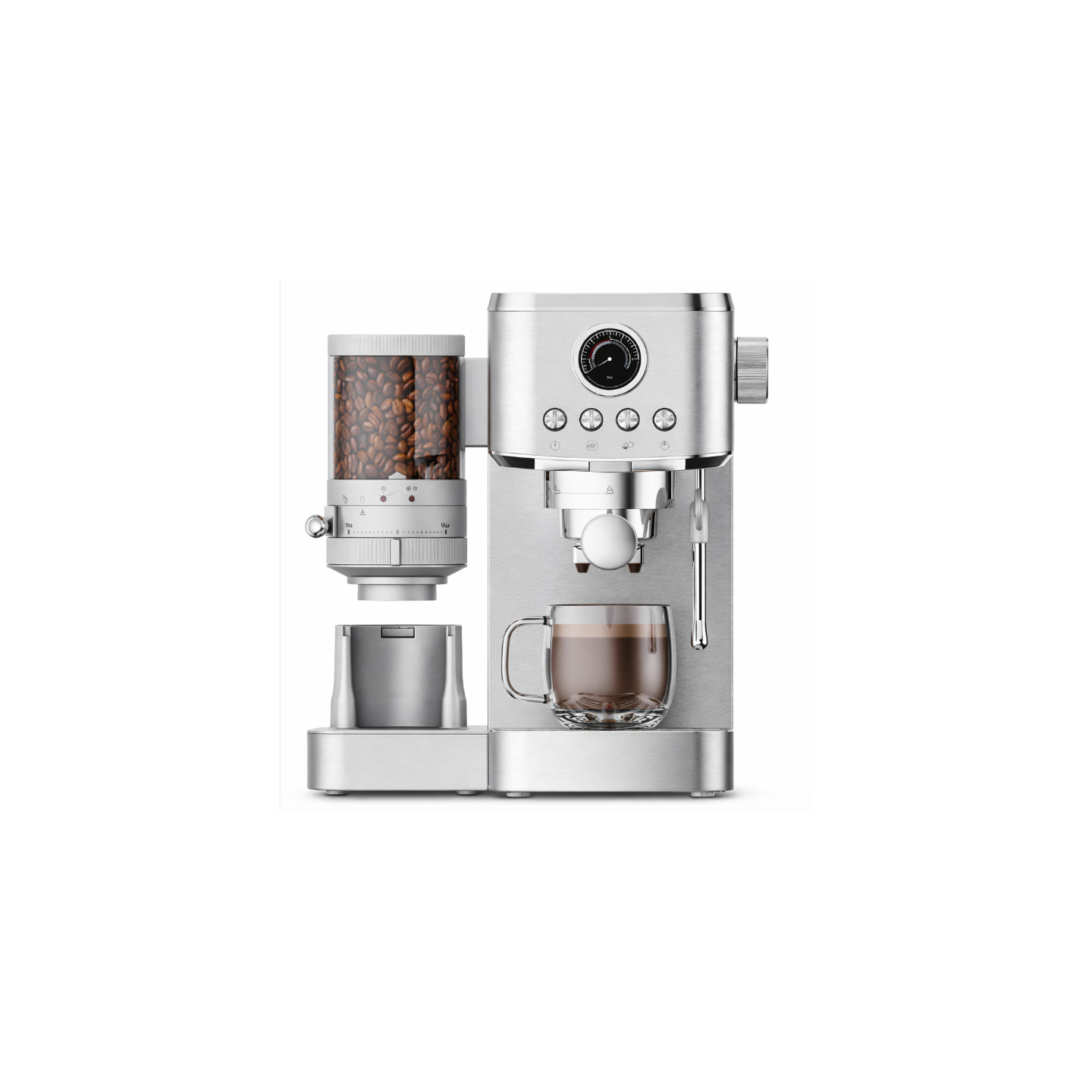 Semiautomatic coffee machine with chromed 20bar grinder | Jocca