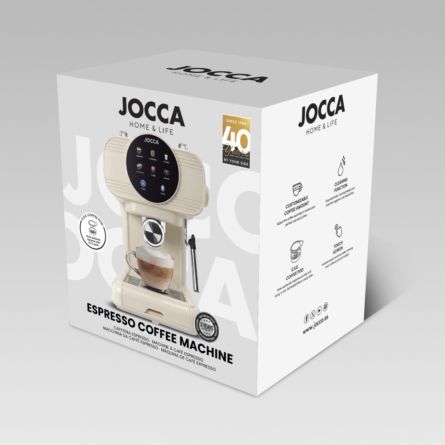 Retro Espresso-Kaffeemaschine 20 bar Creme | Jocca