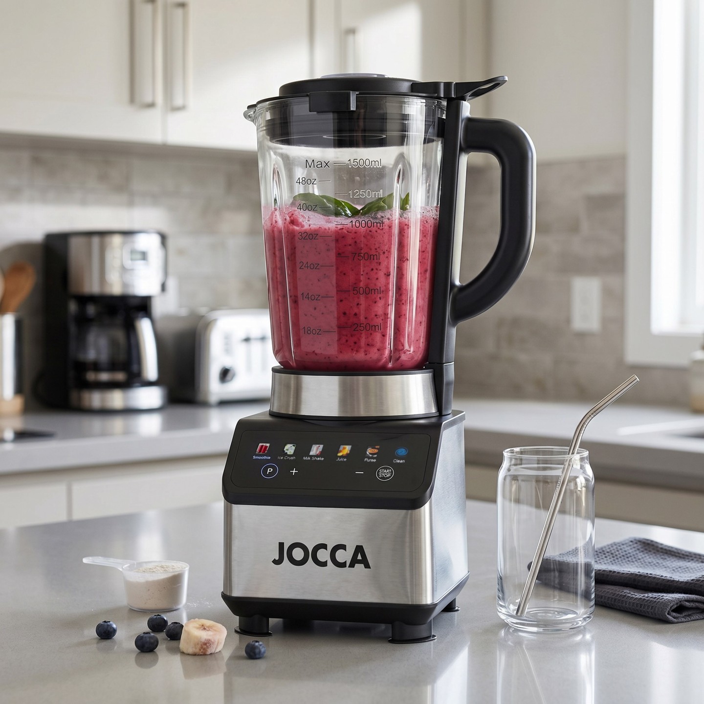 Batidora de Vaso 1200W con Jarra de Cristal 1,5L | JOCCA
