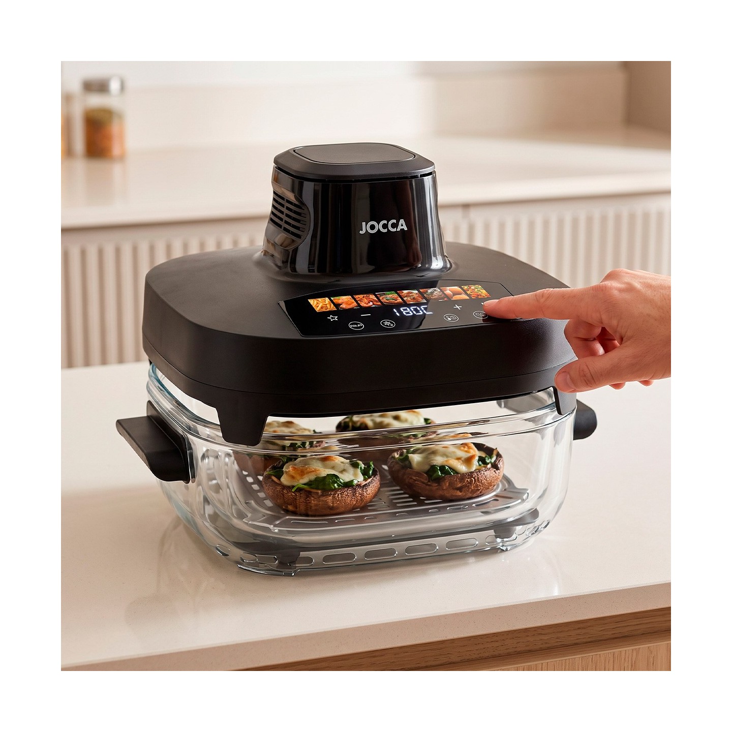 Glass air fryer with 2 cuvettes 4L + 6L | Jocca