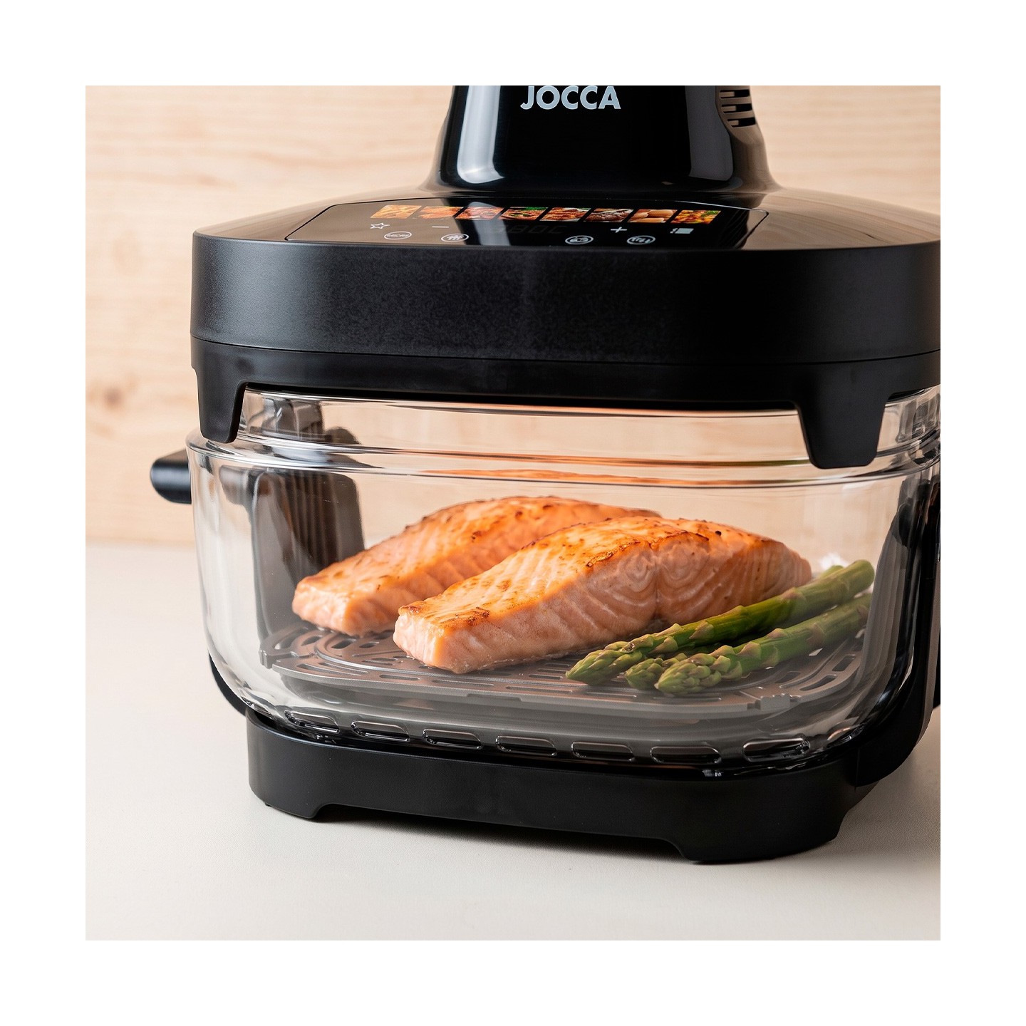 Friteuse d'air de verre avec 2 cuvettes 4L + 6L | Jocca