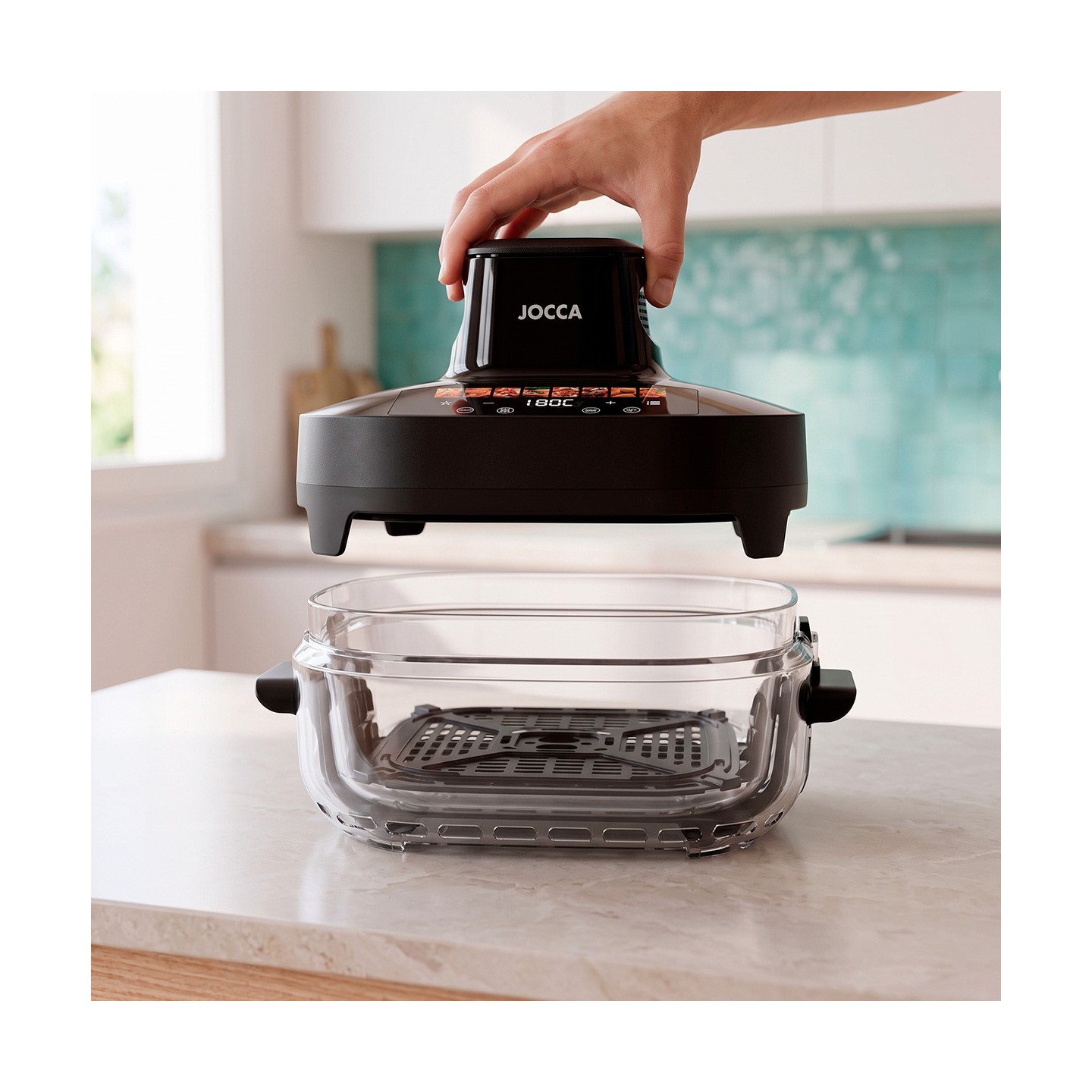 Frigerador de ar de vidro com 2 cuvetas 4L + 6L | Jocca