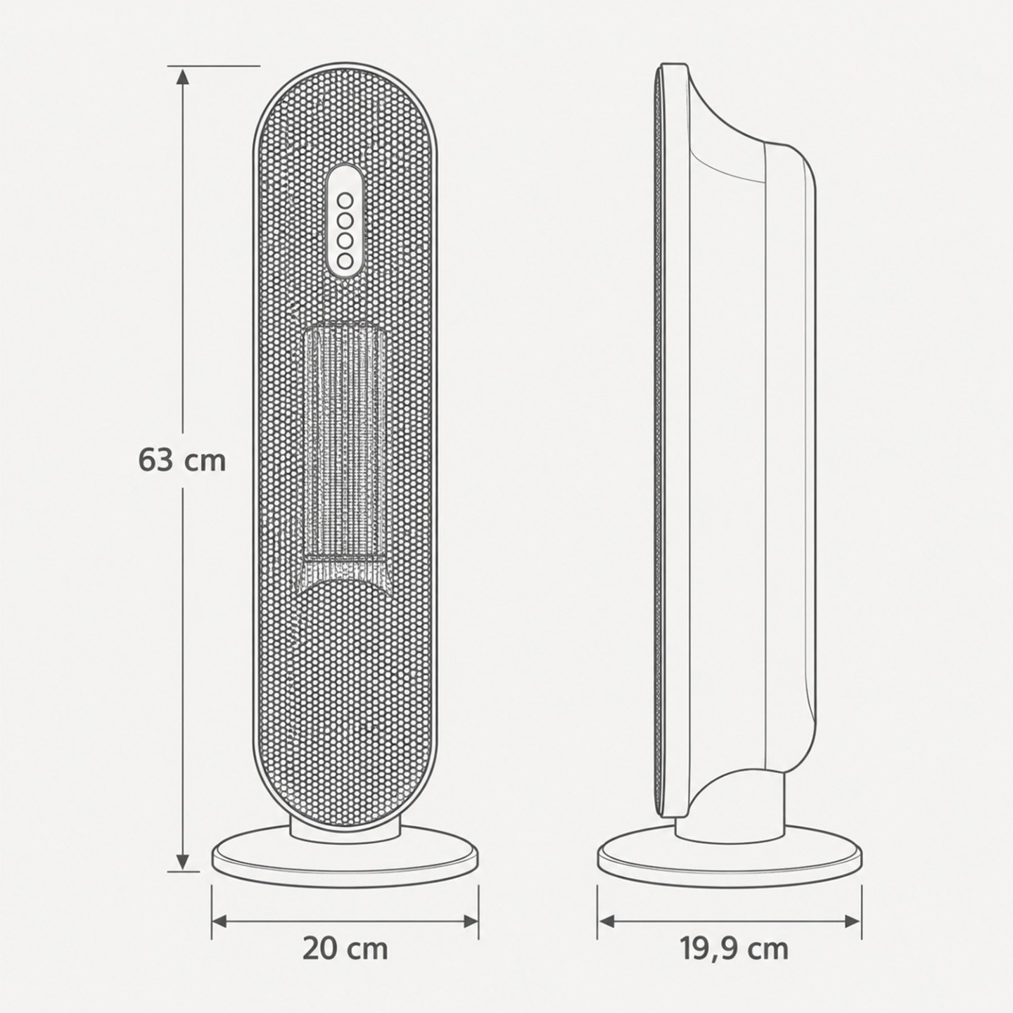 CALEFACTOR CERÁMICO DE TORRE 2000W CON MANDO A DISTANCIA