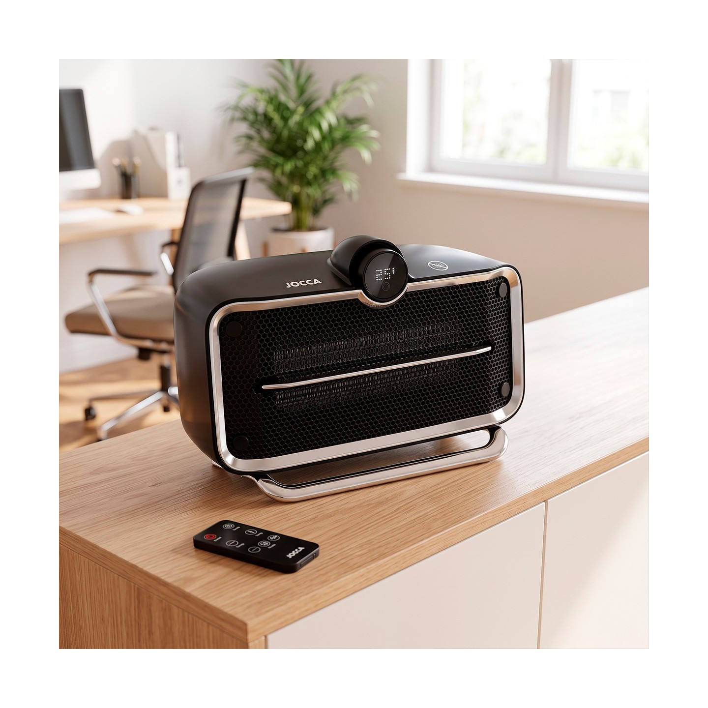 CALEFACTOR PTC DIGITAL 2000 W CON MANDO A DISTANCIA Y TEMPORIZADOR