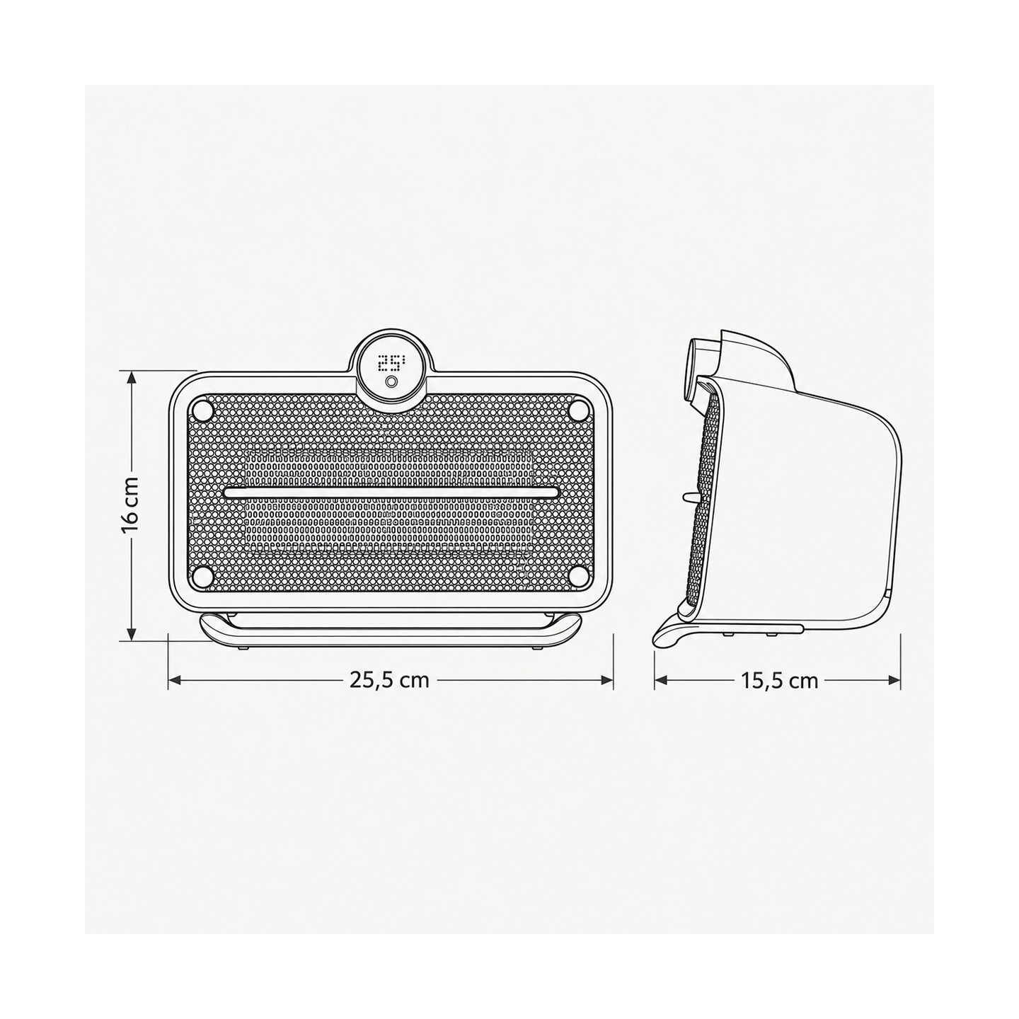CALEFACTOR PTC DIGITAL 2000 W CON MANDO A DISTANCIA Y TEMPORIZADOR