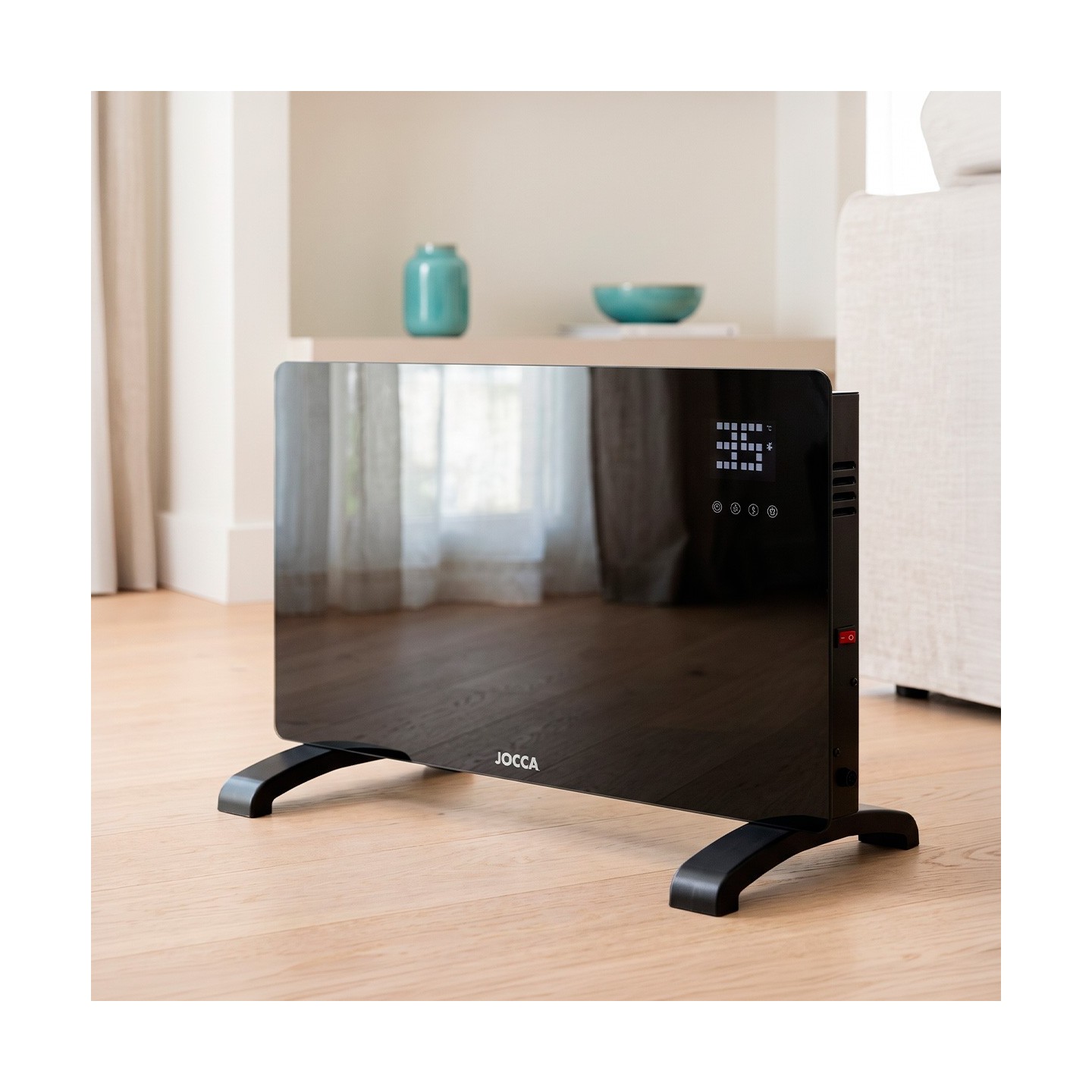 CONVECTOR ELÉCTRICO DE VIDRIO TEMPLADO 2000 W CON MANDO A DISTANCIA