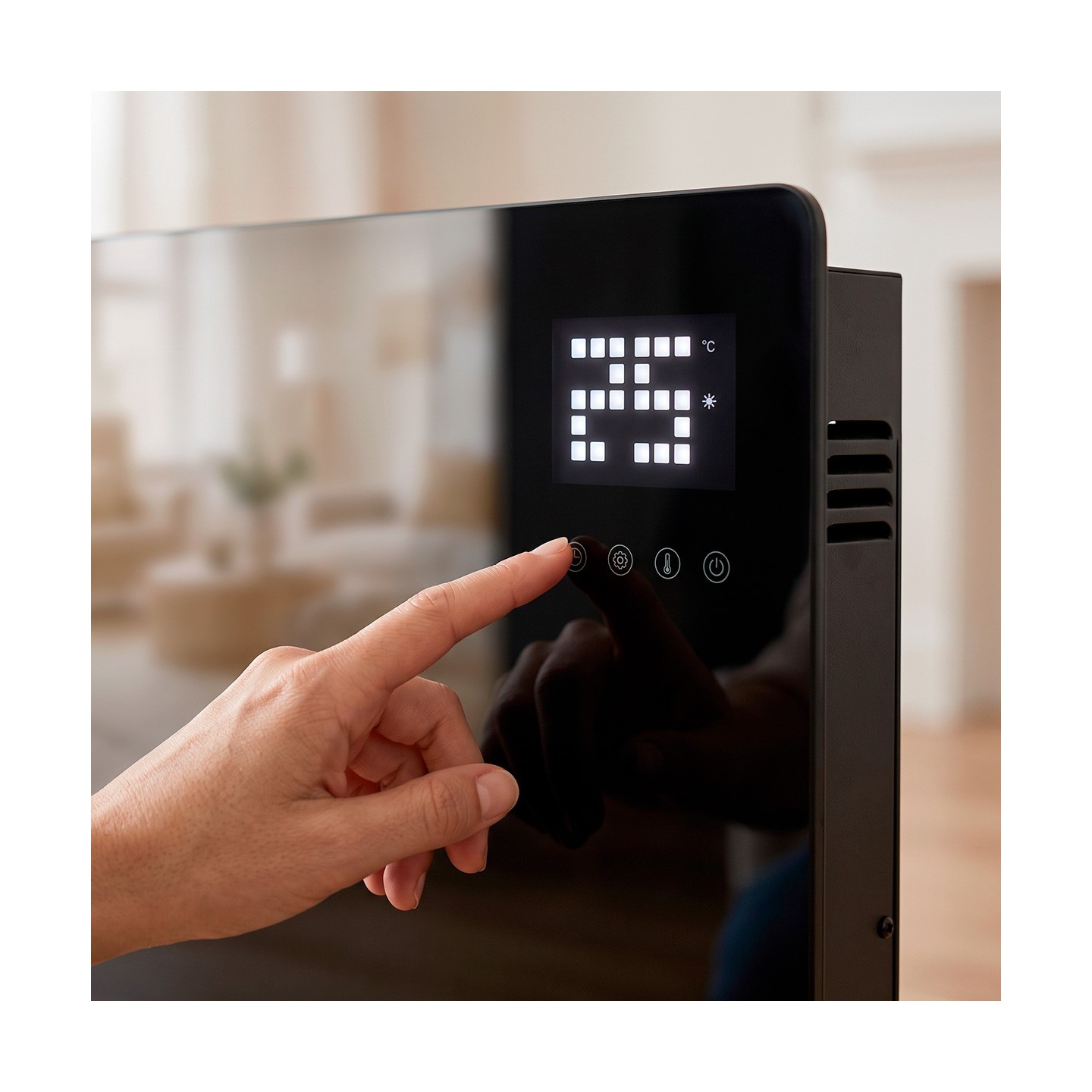 CONVECTOR ELÉCTRICO DE VIDRIO TEMPLADO 2000 W CON MANDO A DISTANCIA