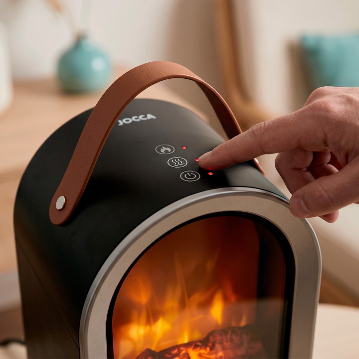 Chimenea eléctrica decorativa 1500 W con efecto llama | JOCCA