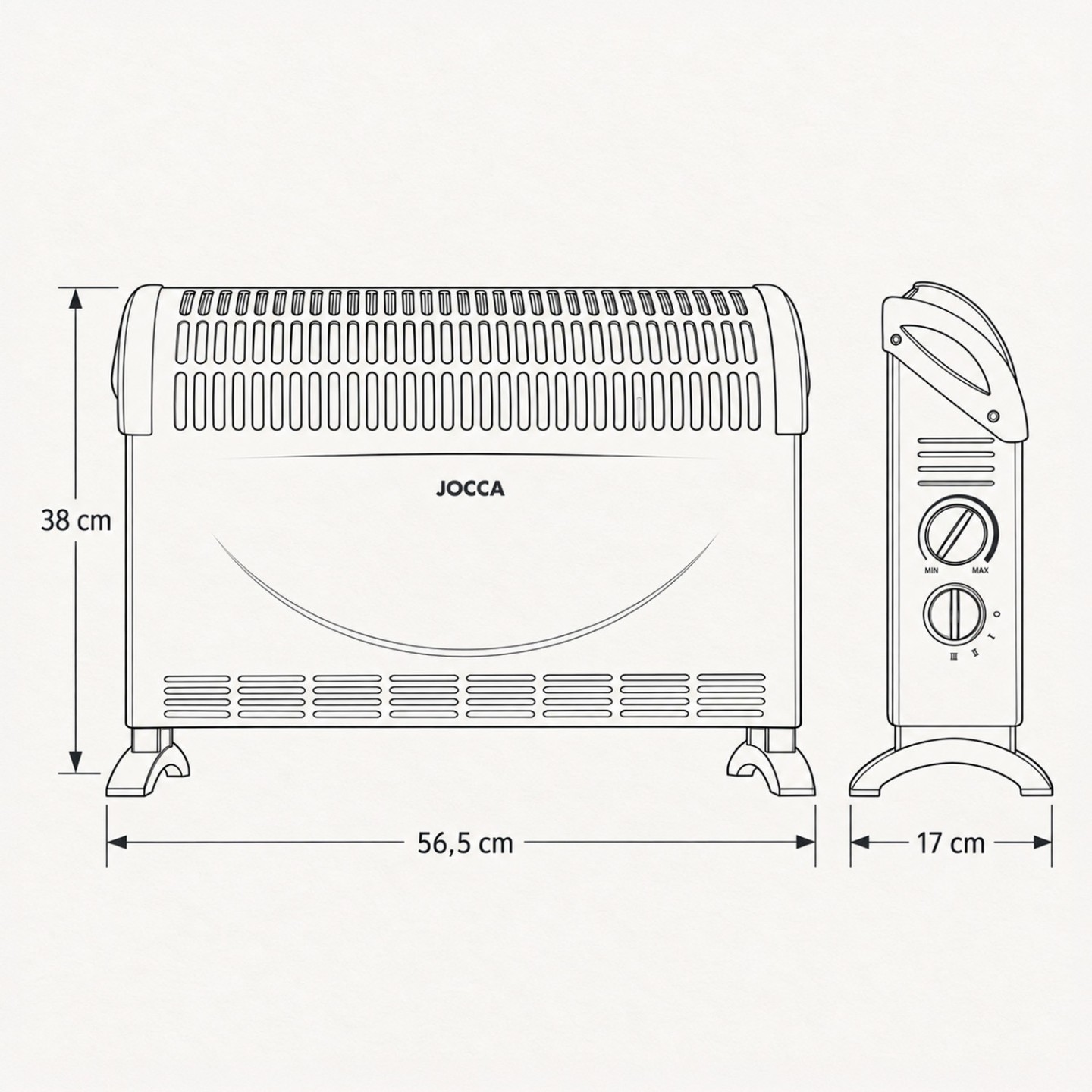 Riscaldatore convettore nero 2000W