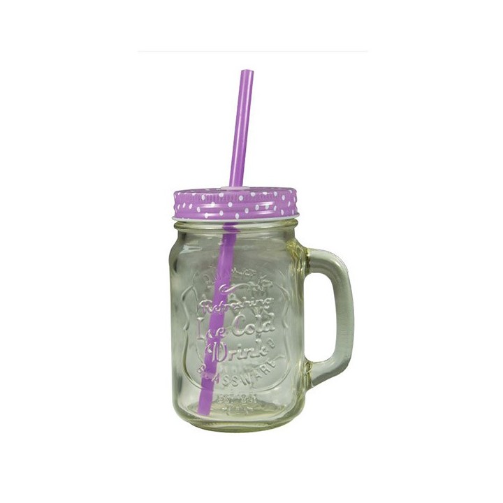 JARRA DE CRISTAL CON PAJITA