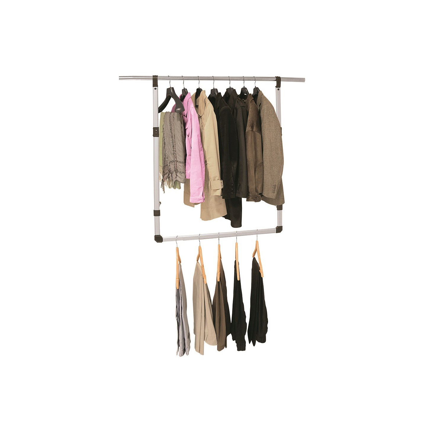 Barra colgador de perchas extraible Jocca, colgador de ropa, colgadores para armarios, ordenacion, organizacion, accesorios para