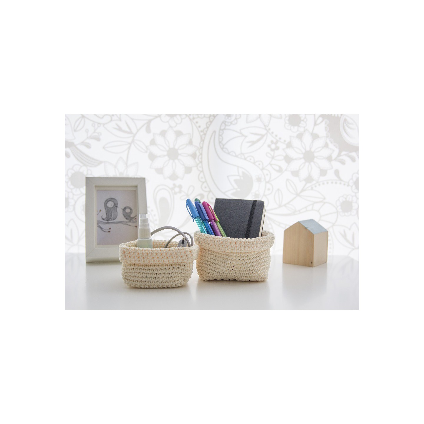 CESTA DE CROCHET - COLORES SURTIDOS