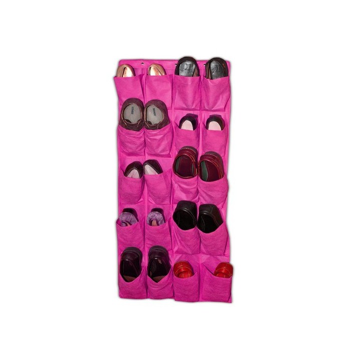 ORGANIZADOR DE PARED PARA ZAPATOS 20 HUECOS FUCSIA