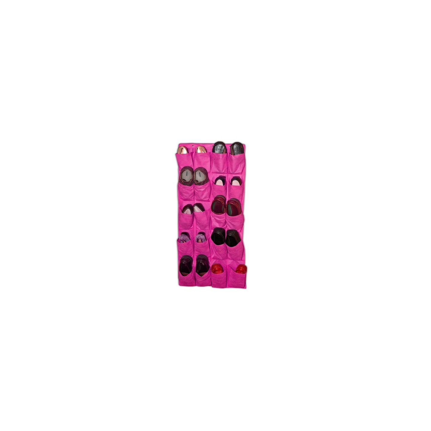 ORGANIZADOR DE PARED PARA ZAPATOS 20 HUECOS FUCSIA