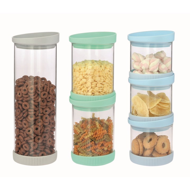 ▷ Conjunto de 3 garrafas de vidro com silicone Jocca
