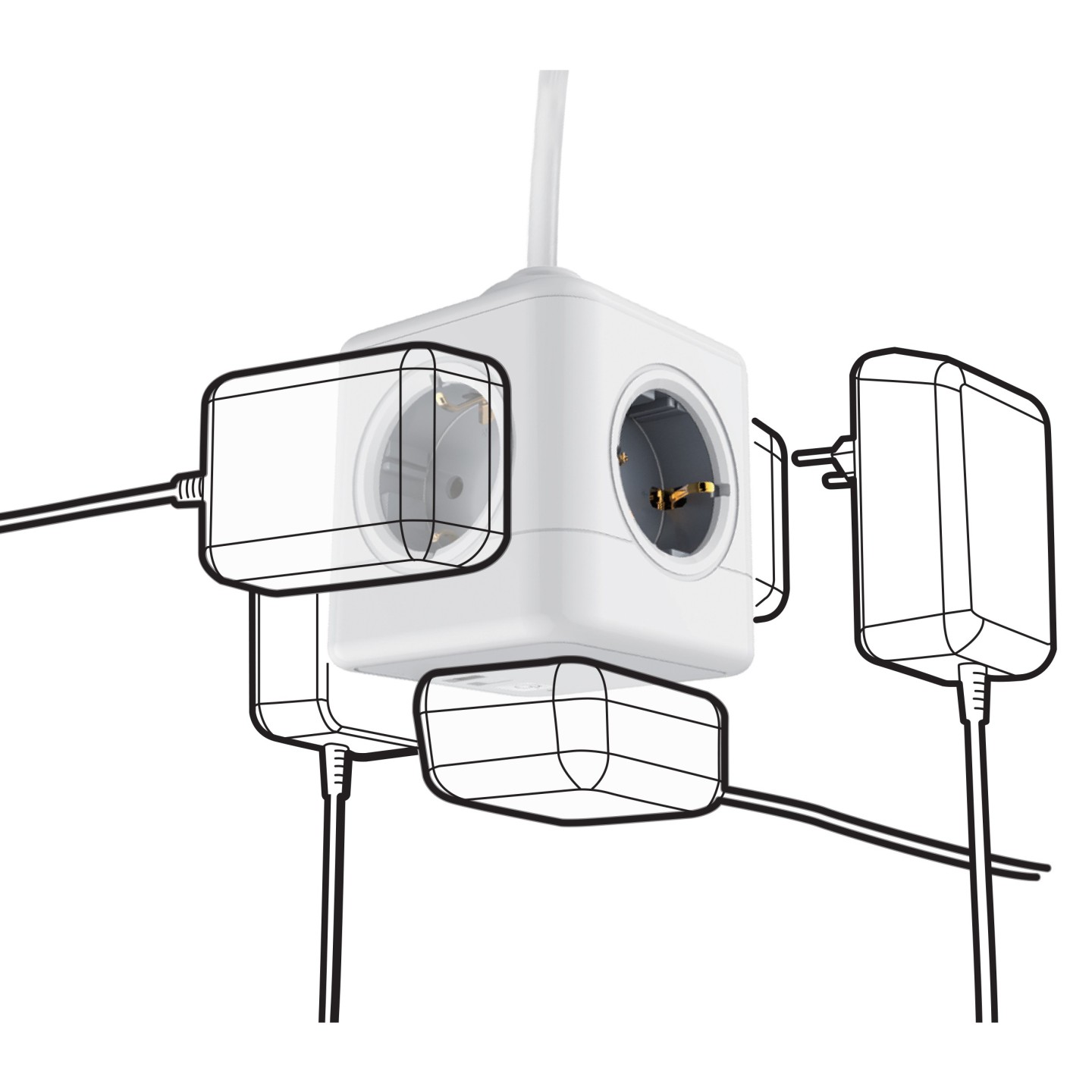 ▷ Power socket with USB port Jocca
