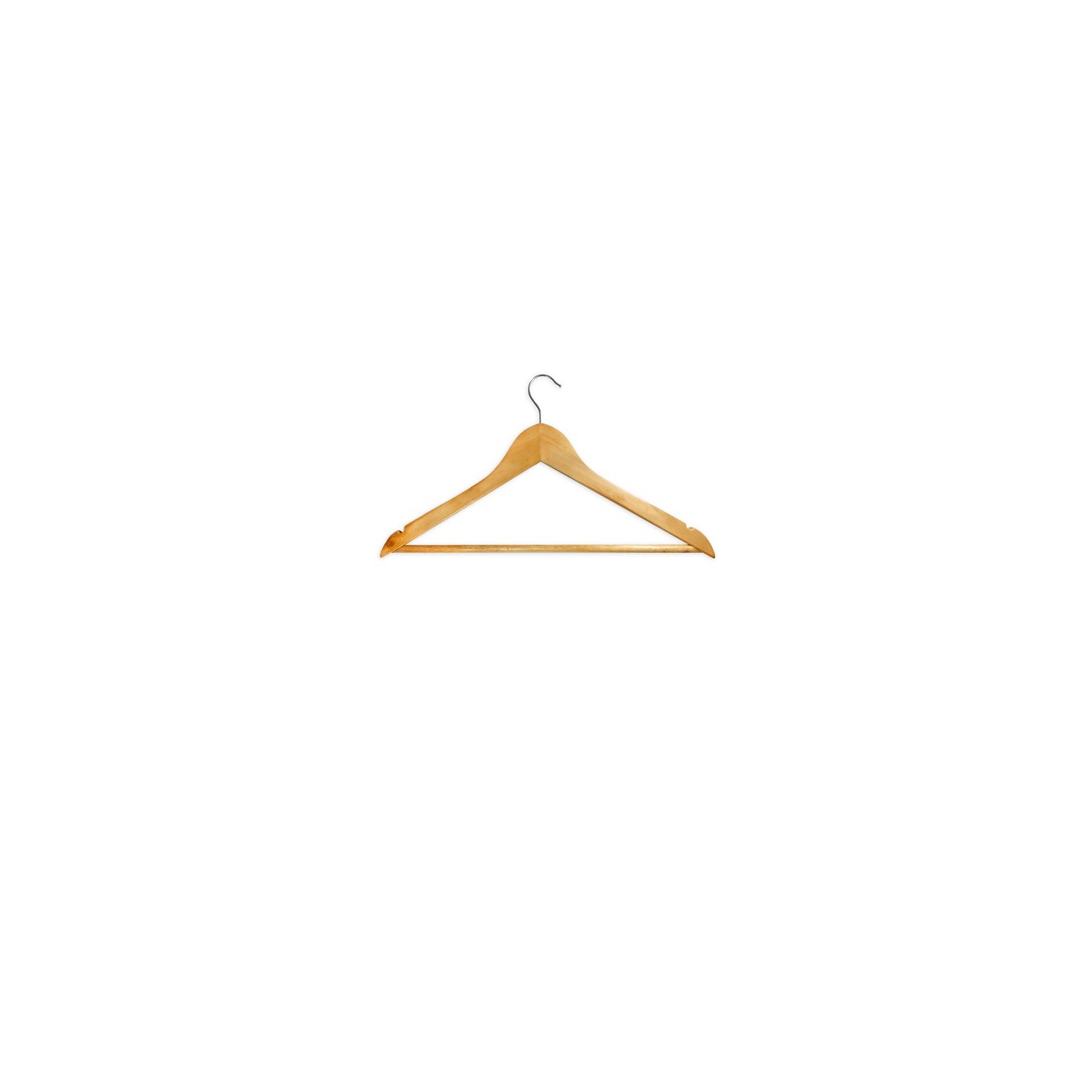 Conjunto de 8 cabides de madeira com bar e gancho cromo | Jocca