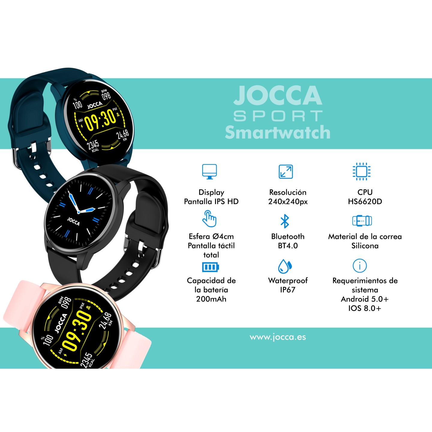 SMARTWATCH JOCCA SPORT NEGRO