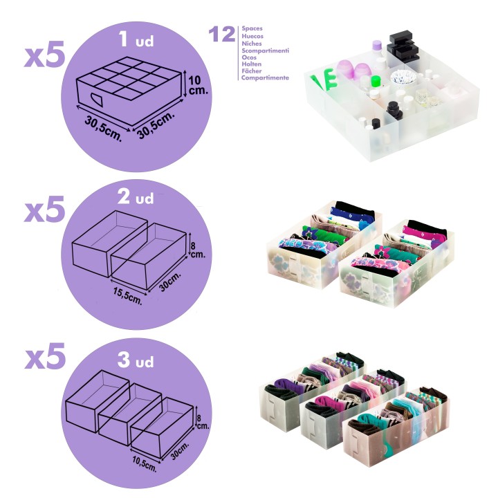 PACK DE 30 ORGANIZADORES DE CAJONES