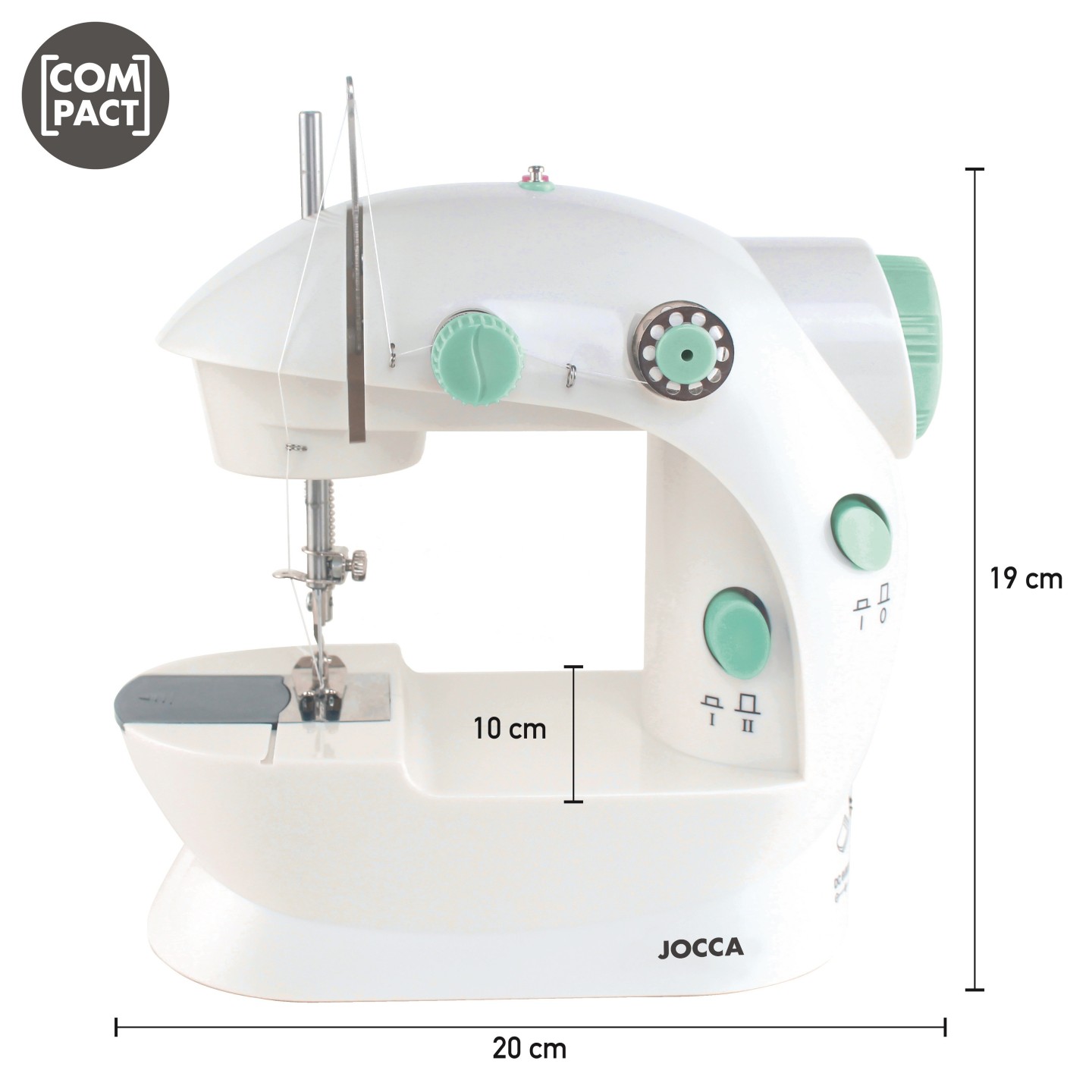 Machine à coudre portable avec 48 accessoires, double point et double opération | Jocca