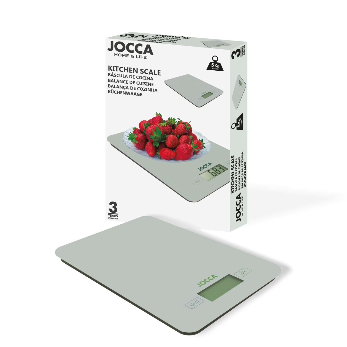 ▷ Escala de cozinha Jocca branco branco